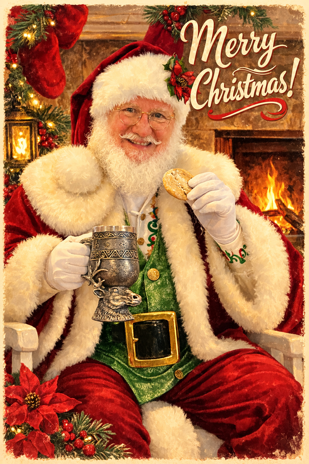 Santa enjoying a festive moment